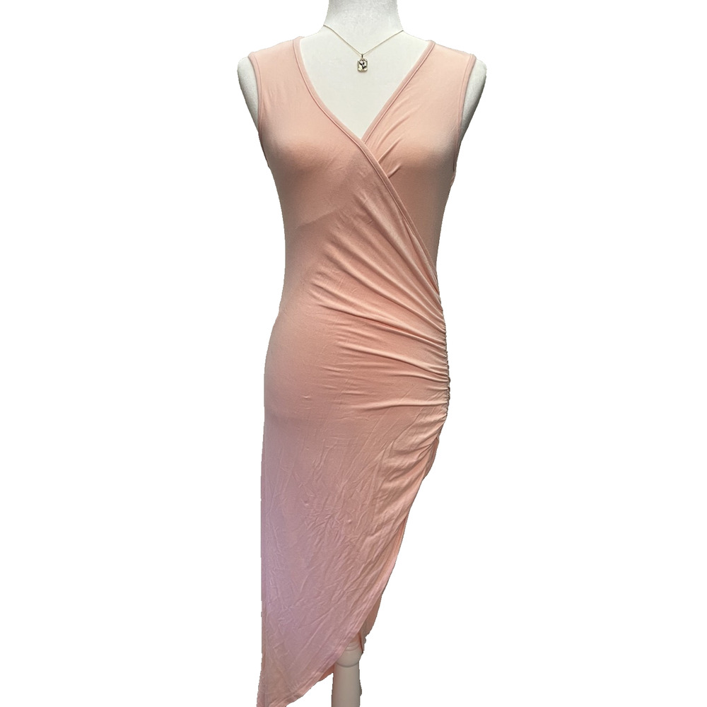 Women's Best Fit Small (See Measurements) Asymmetrical Pink Sleeveless Dress